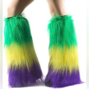 Mardi Gras Furry Leg Warmers